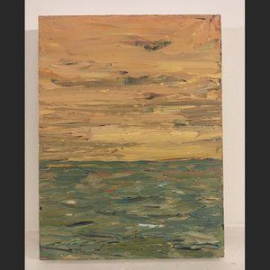 Minimal Oil Painting Sunset Original Artwork